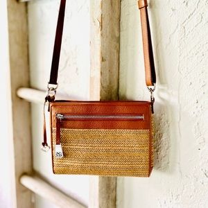 Brighton Brooklyn straw crossbody organizer purse